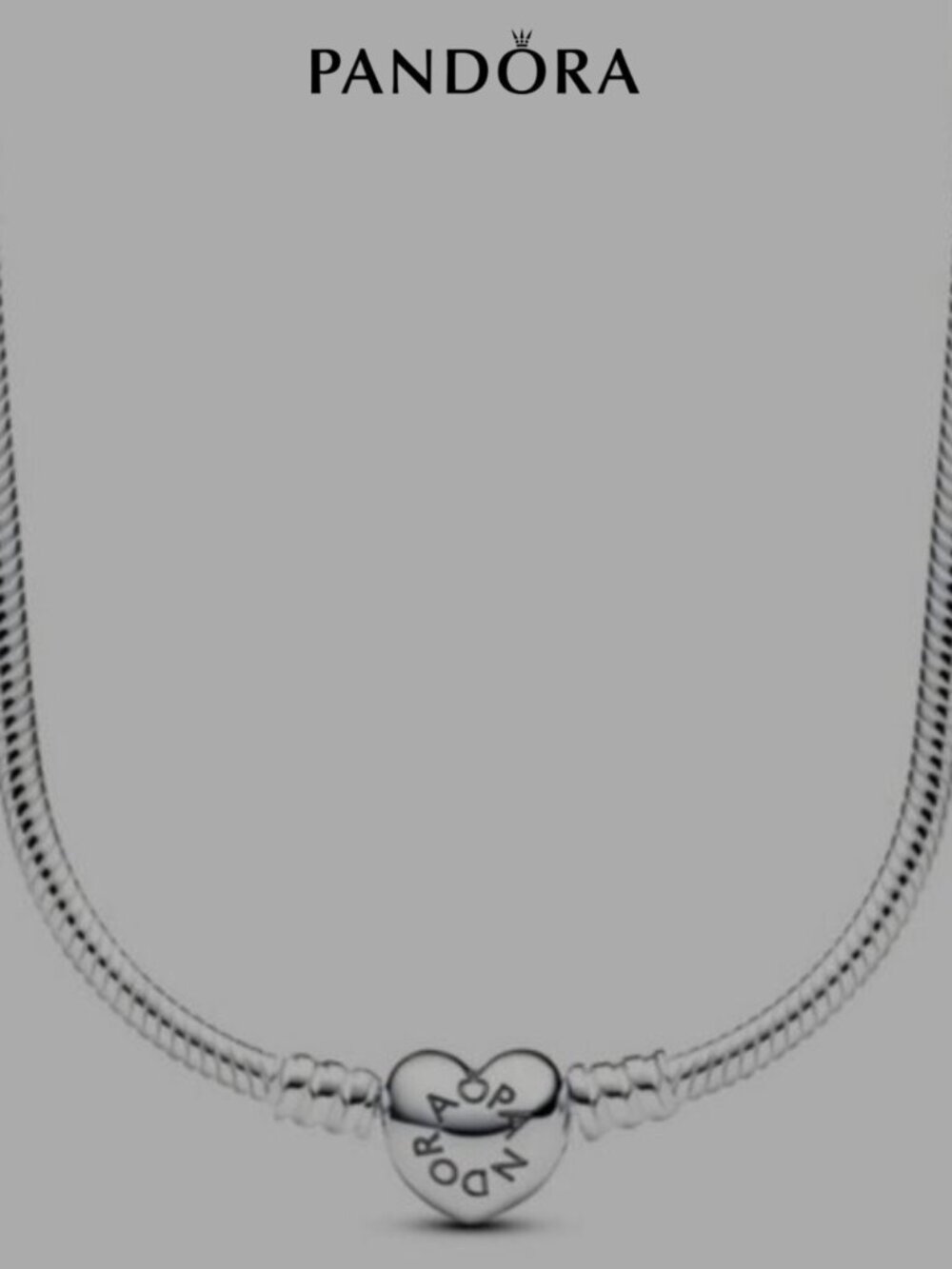 Pandora Moments Heart Clasp Snake Chain Necklace